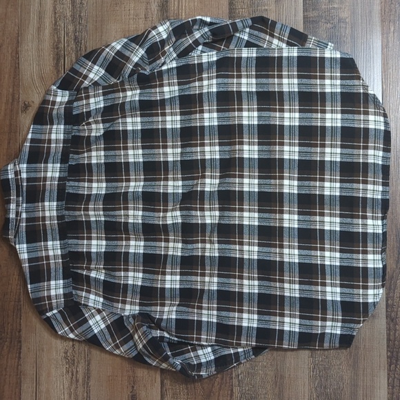 Carhartt Trumbull Plaid Flannel Shirt Relaxed Fit Long Sleeve Brown/Black Large - Picture 9 of 9